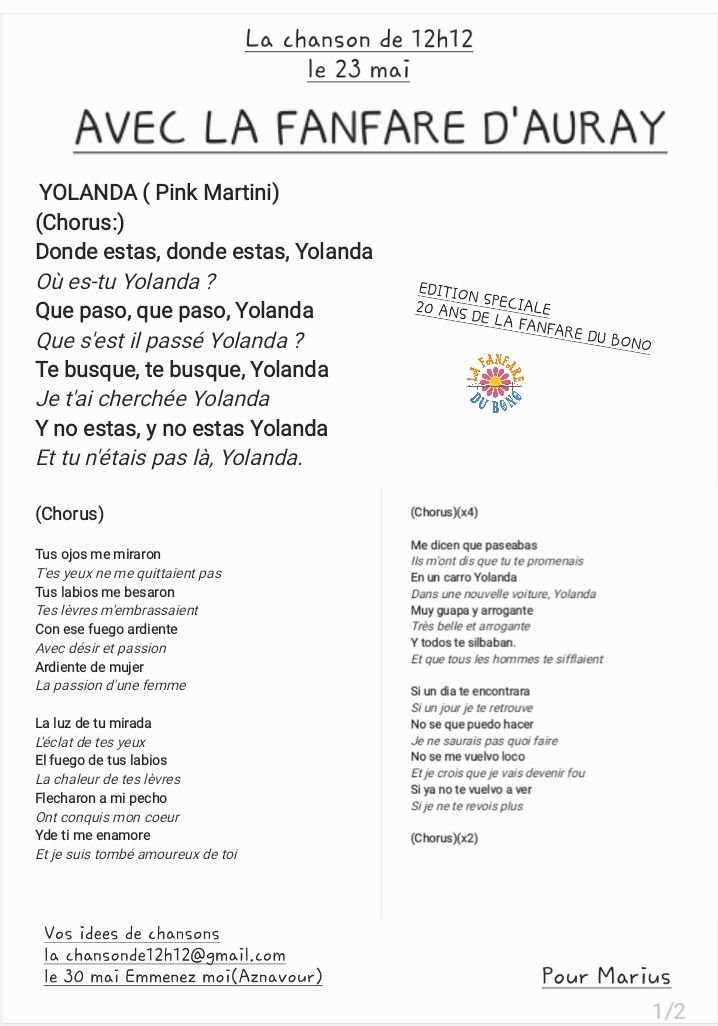 La chanson de 12h12#Edition spéciale# Fanfare