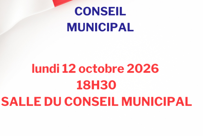 Conseil municipal – lundi 12 octobre