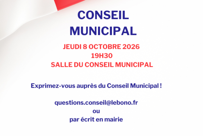 Conseil municipal – jeudi 8 octobre